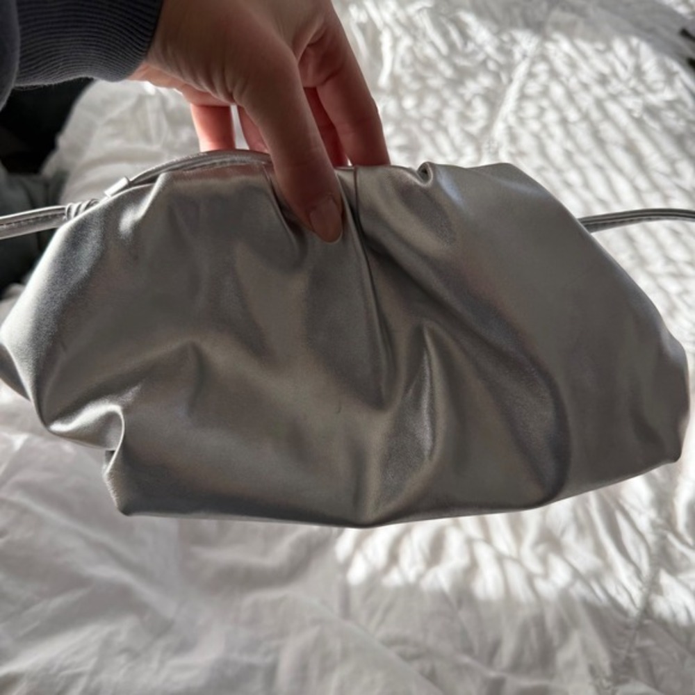 Express Silver‎ Vegan Leather Clutch/ Crossbody
